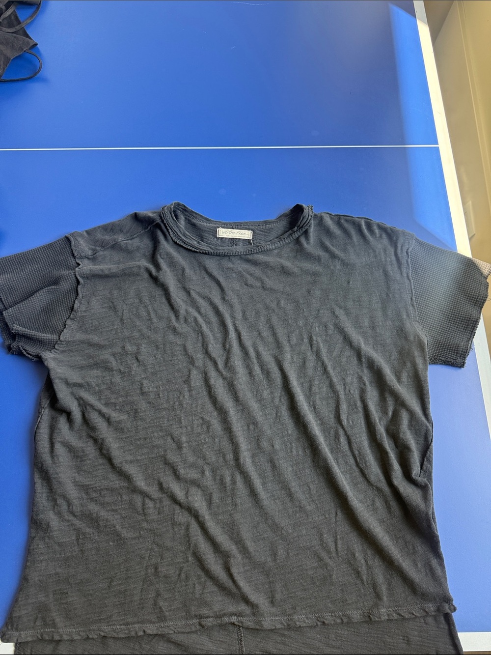 Free People Black Short Sleeve T-Shirt